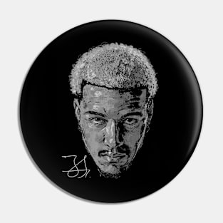 Jeremy Sochan San Antonio Portrait B&W Pin