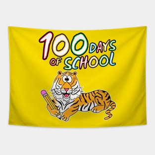 100 Days Of School Tiger Kindergarten Teacher 2022 Tapestry