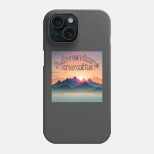 Adventure Awaits - Mountain Peaks at Sunset Phone Case