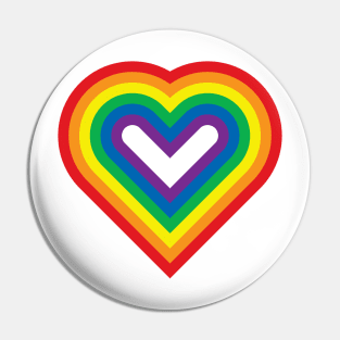 Rainbow Heart Shaped Striped Pattern Pin