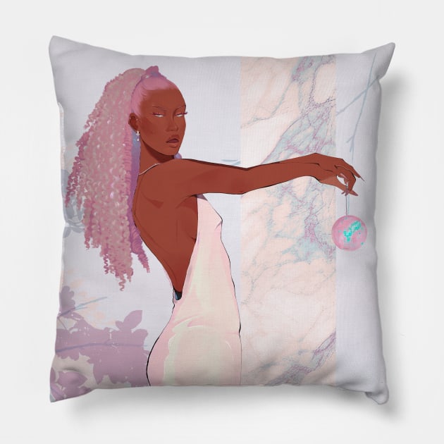 A Flower in Marble Pillow by Naniidraws