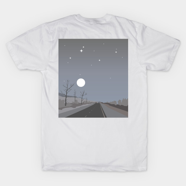 Late Evening Landscape In Minimalism Art Style