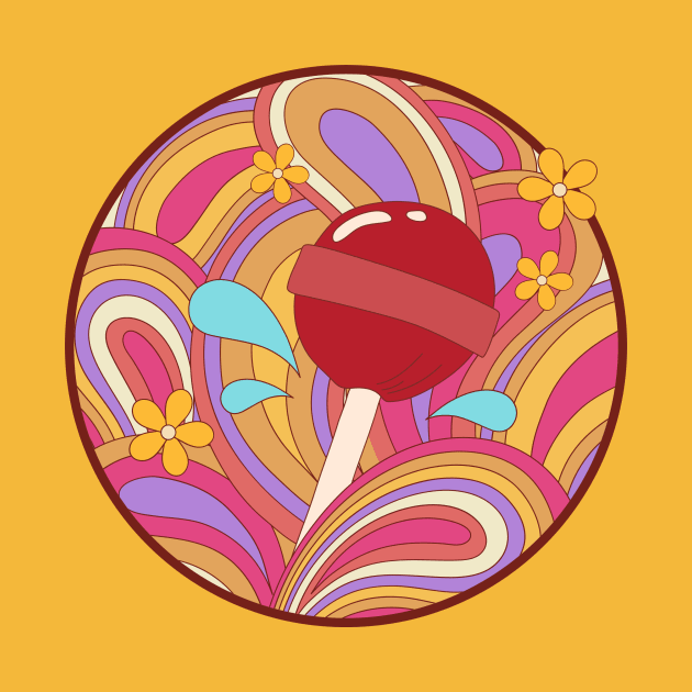 1970s Psychedelic Lollipop by InkyArt