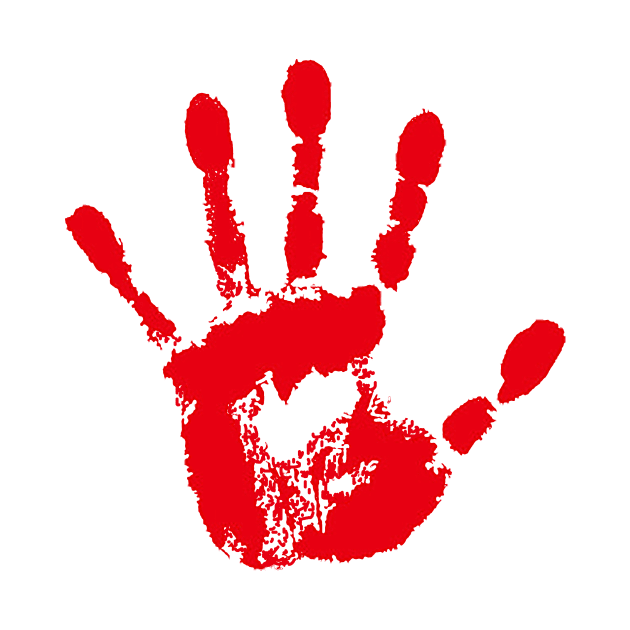 Red handprint Sign (stop) by your.loved.shirts