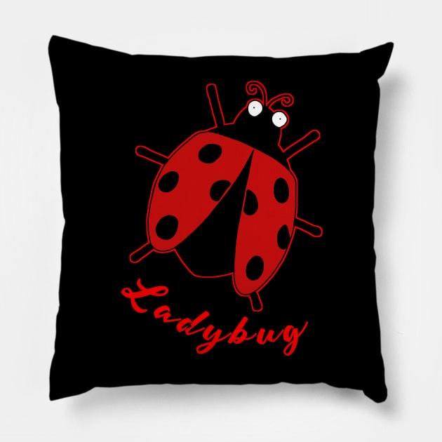 ladybug Pillow by Ntdesignart