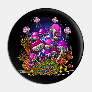 Ocean Bottom Magic Mushrooms Pin