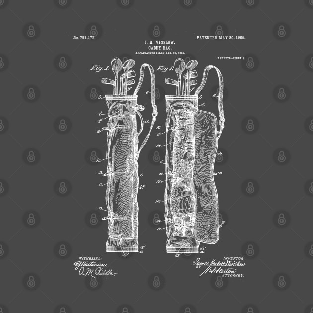 Golf Bag Patent - Caddy Art - Antique by patentpress