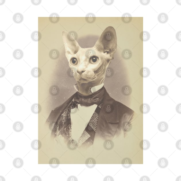 Gentleman Sphynx Cat - Pet Gift by luigitarini