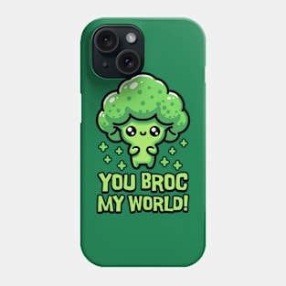 You Broc My World! Cute Broccoli Pun Phone Case