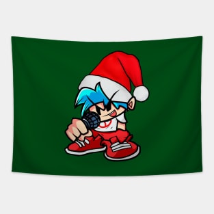 Xmas BoyFriend Santa's helper FNF Tapestry