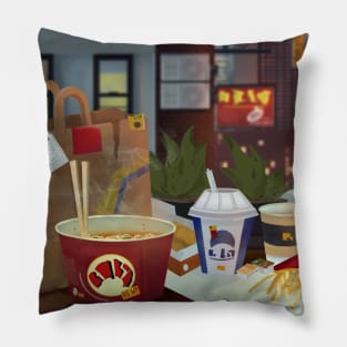 Lofi chill fastfood Pillow