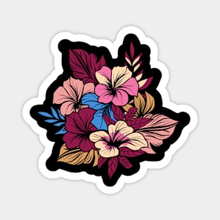Bouquet of tropical flowers Magnet