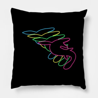 Mosasaurus 80s Neon Pillow