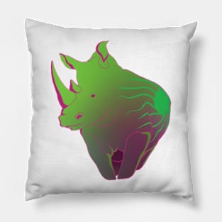 Neon Rhino Pillow