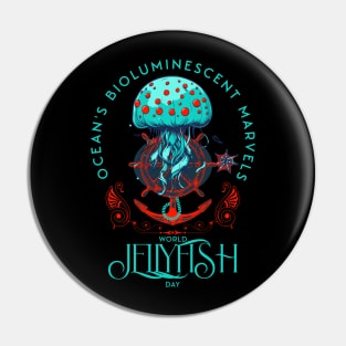 Ocean's Bioluminiscent Marvels World Jellyfish Day Pin