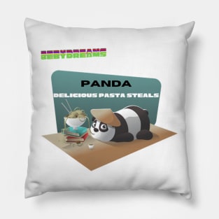 panda steals pasta Pillow