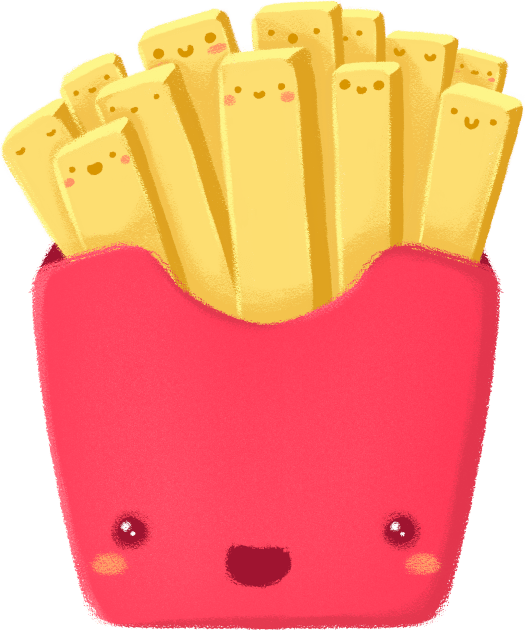 Super Cute French Fries - Kawaii French Fries Kids T-Shirt by perdita00