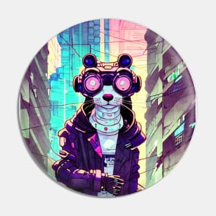 Cyberpunk Ferret Pin