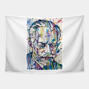 PYOTR ILYICH TCHAIKOVSKY - watercolor and ink portrait Tapestry