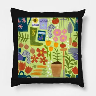 Gardening repeat pattern Pillow