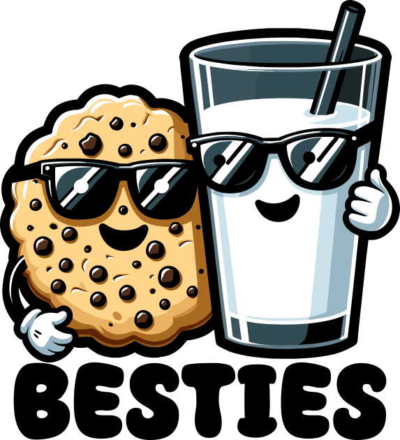 Milk & Cookie Besties Kids T-Shirt by Muslimory