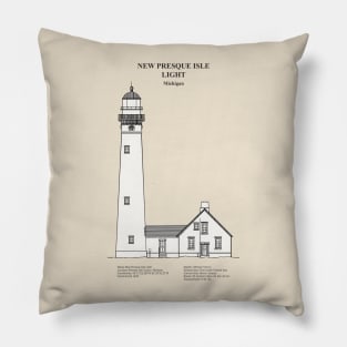 New Presque Isle Light Lighthouse - Michigan - SBDpng Pillow