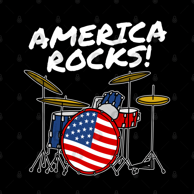 4th July Drummer America Rocks USA Flag Drums by doodlerob