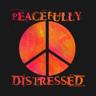 Peacefully Distressed v3 Orange T-Shirt