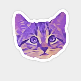 Kitty Face Purple Magnet