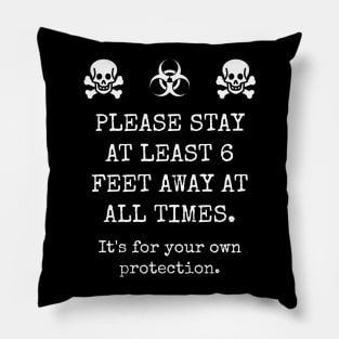 Social Distancing 6 Feet Introvert Warning Pillow