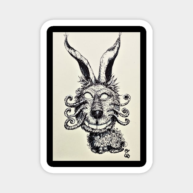 Wierd Silly Rabbit Art Magnet by IVNK