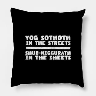 Yog-Sothoth In The Streets /// Shub-Niggurath In The Sheets Pillow