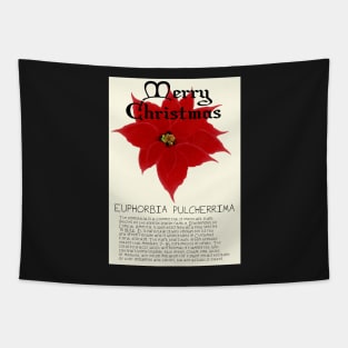 Red Poinsetta Genus Christmas Card Tapestry