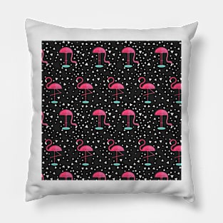 Contemporary Flamingo Parade Pillow