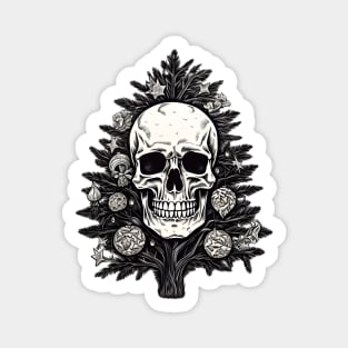 Black Christmas tree skull Magnet