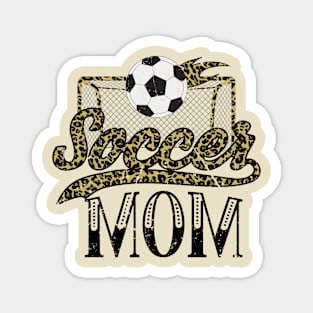 Soccer Mom with Leopard Print Net and Soccer Ball Magnet