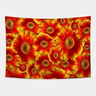 Red floral pattern Tapestry