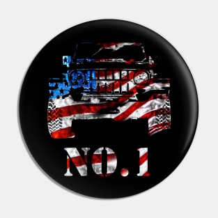 No.1 4x4 car US Flag Pin