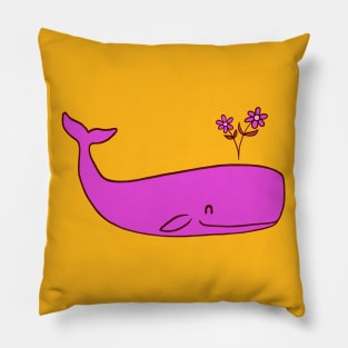 Peace Whale pink Pillow