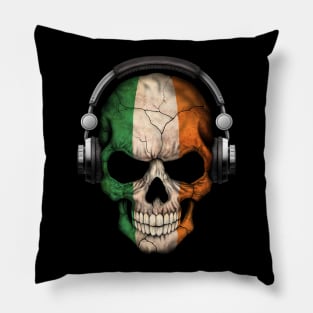 Dark Skull Deejay with Irish Flag Pillow