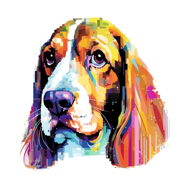 Basset Hound Dog Pet World Animal Lover Furry Friend Abstract by Cubebox