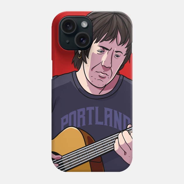 Elliott Smith Playing Acoustic Guitar Phone Case by Noseking