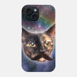 Moustached tortie cat Phone Case