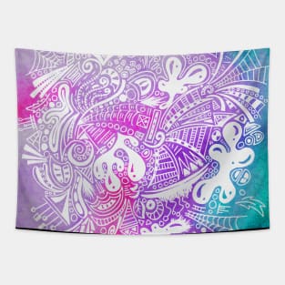 Abstract Watercolour Doodle Art Tapestry