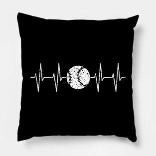 Baseball Heartbeat, Love Baseball Mom Fan Gift Pillow