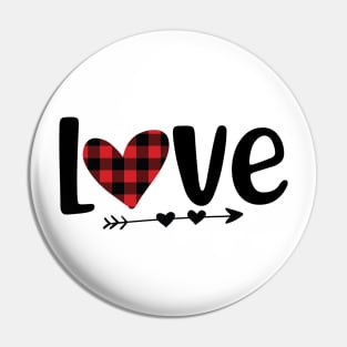 Love buffalo plaid heart valentine design Pin