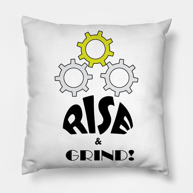 Rise and Grind Pillow by TheCornucopia