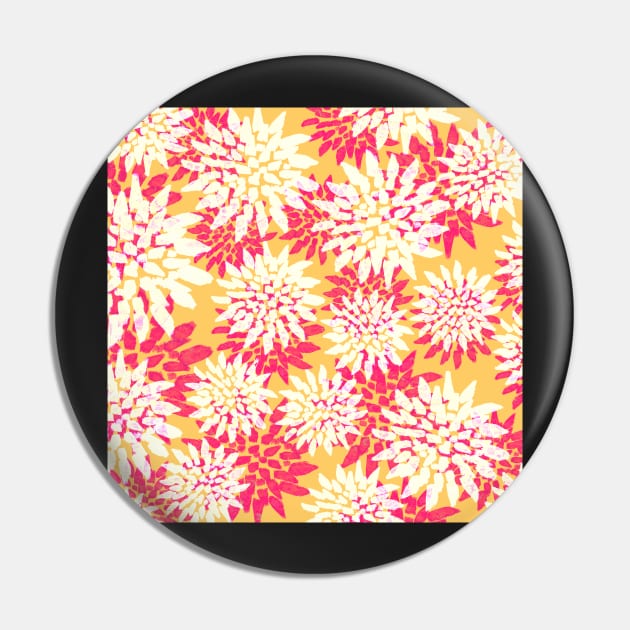 Strawberry Lemon Petals - Yellow, Pink, and White - Digitally Illustrated Abstract Flower Pattern for Home Decor, Clothing Fabric, Curtains, Bedding, Pillows, Upholstery, Phone Cases and Stationary Pin by cherdoodles