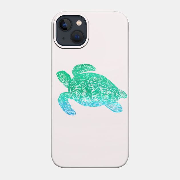 Green & Blue Sea Turtle - Turtle - Phone Case