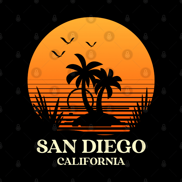 San Diego California Retro 80s Sunset by Inspire Enclave